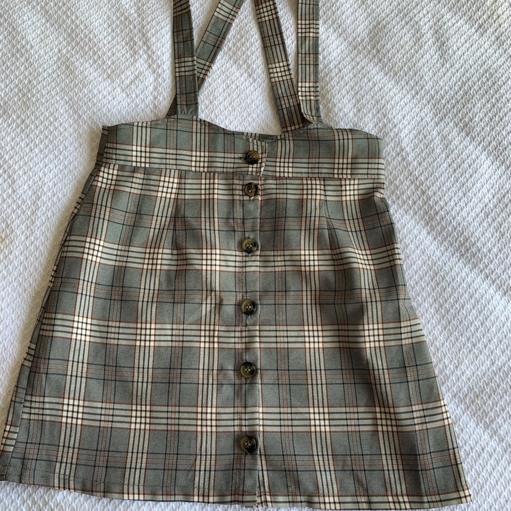 Plaid Pinafore Skirt